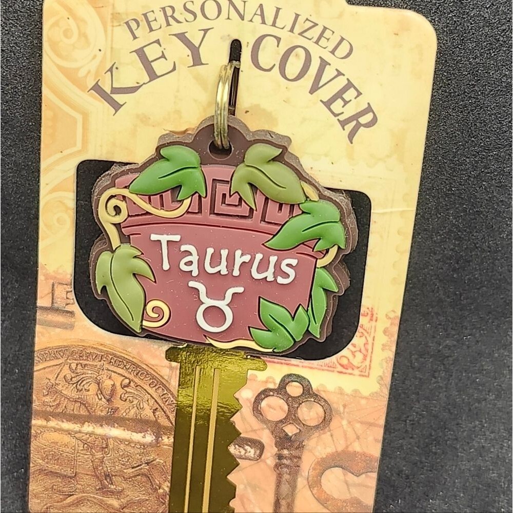 Taurus  Personalized Key Cover with Leaf Design
